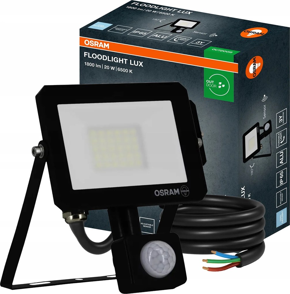 Led Halogén Reflektor 20W 6500K 1800lm IP65 Mozgásérzékelő Osram