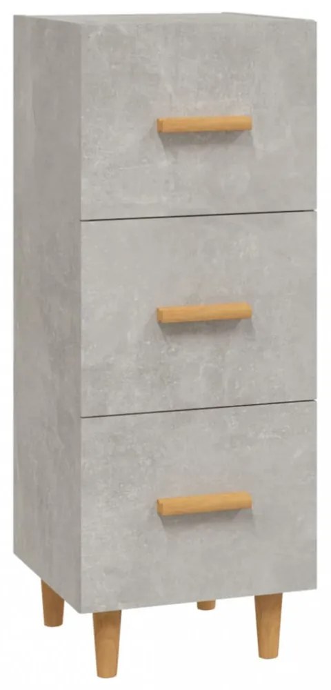 betonszürke szerelt fa tálalószekrény 34,5 x 34 x 90 cm