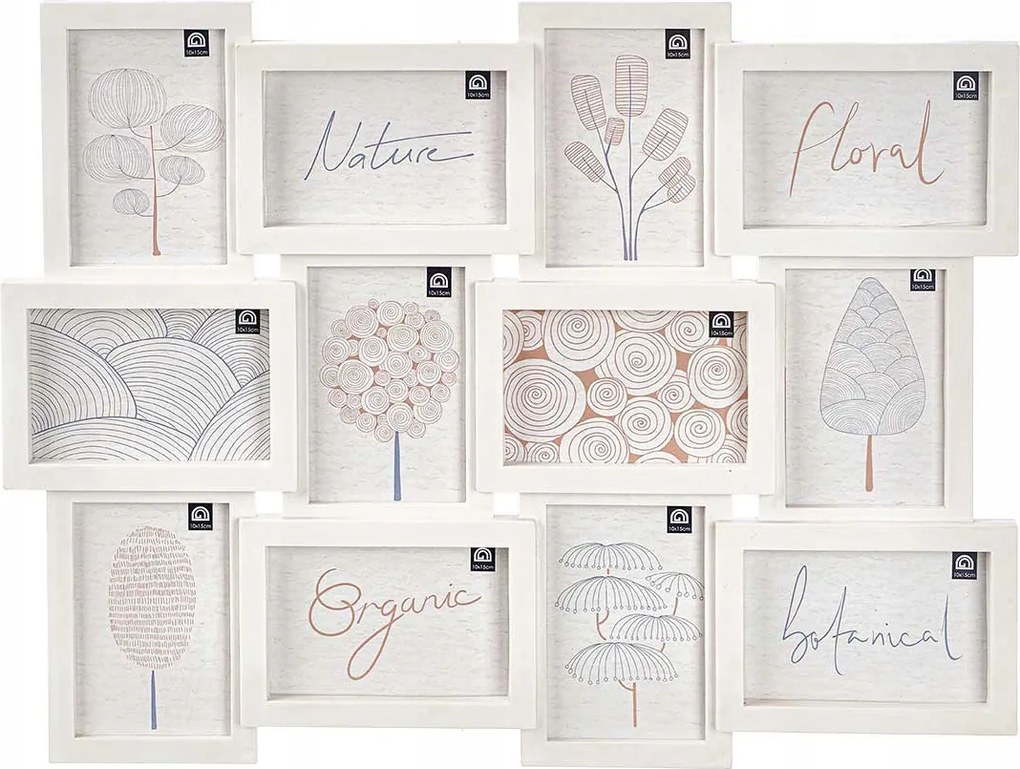 Fali Multikeret 12 Képhez Fehér Műanyag 60 X 46,5 CM