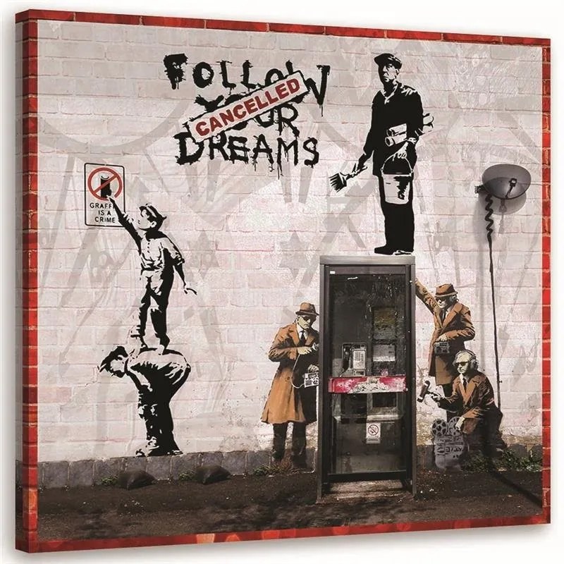 Gario Vászonkép Banksy falfestmény - graffiti mualkotások gyûjteménye Méret: 40 x 40 cm