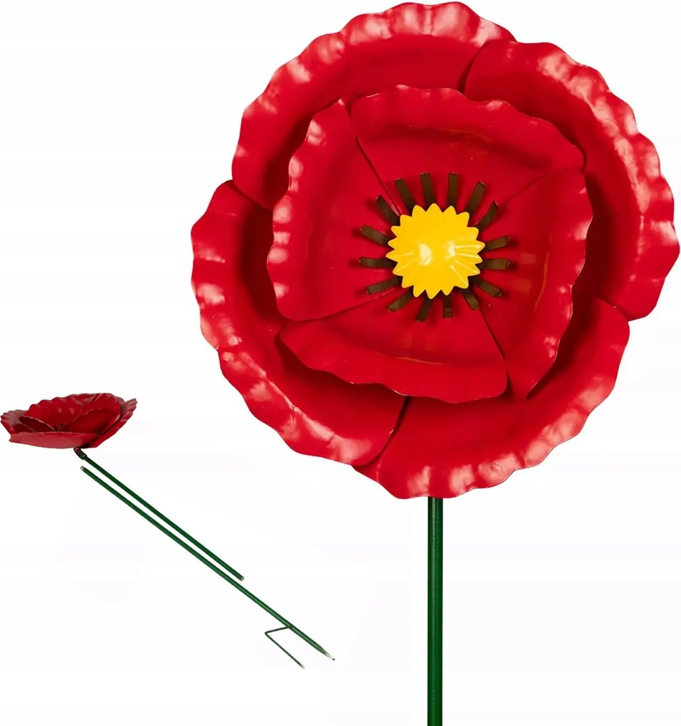 Kerti Dekoráció Pipacs Virág Fém Pázsit dekoráció