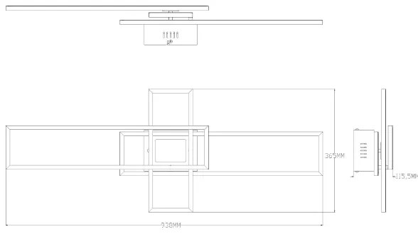 Zuma Line MS243-BK - LED Dimmelhető lámpa LUMENZ LED/55W/230V 3000-6000K fekete + távirányító