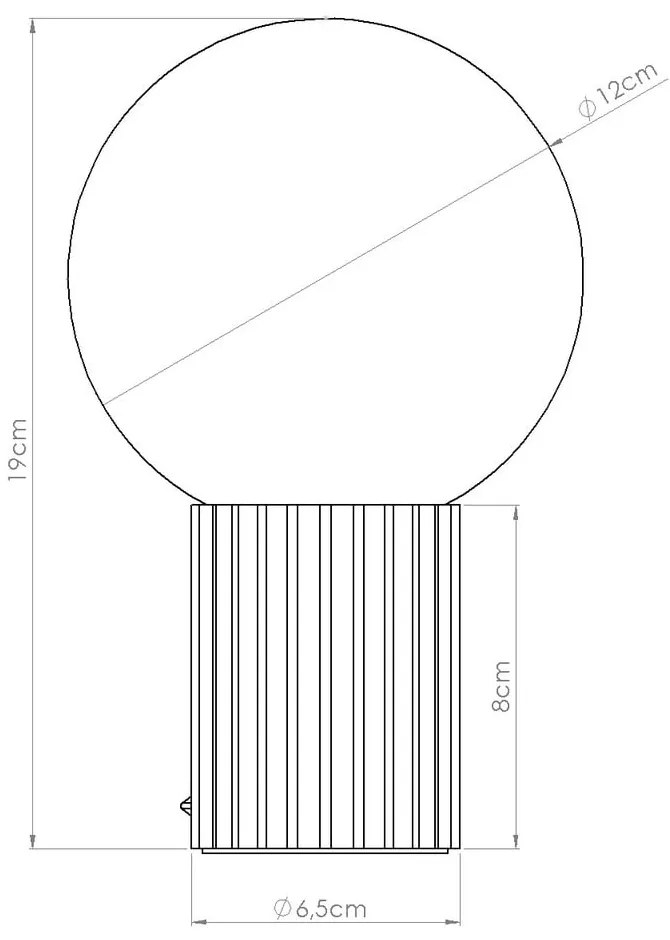 Krémszínű asztali lámpa üveg búrával (magasság 19 cm) Orbital – Sollux