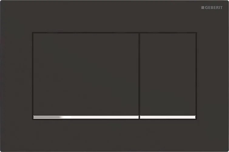 Geberit 115.883.14.1-Öblítőnyomólap Sigma30 24,6x16,4 cm fekete/fényes króm