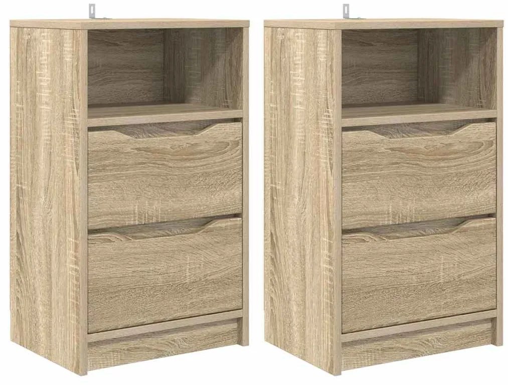 vidaXL Éjjeliszekrények 2 pcs Sonoma tölgy 40 x 30 x 467 cm Faanyag
