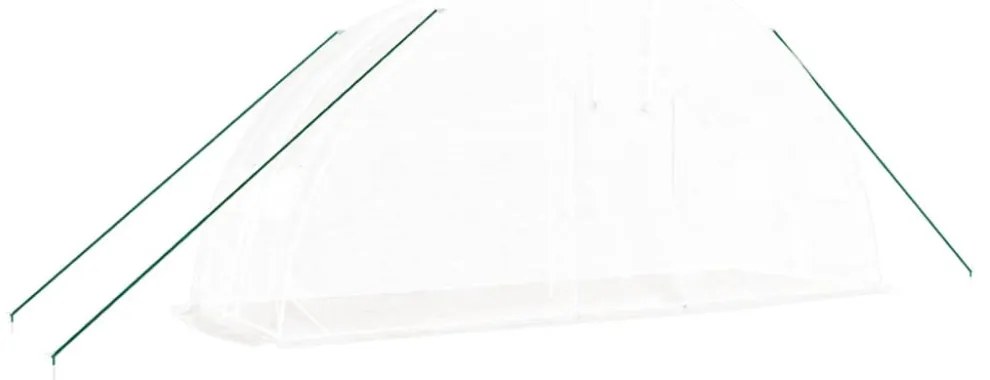 fehér acélvázas melegház 12 m² 6 x 2 x 2,85 m
