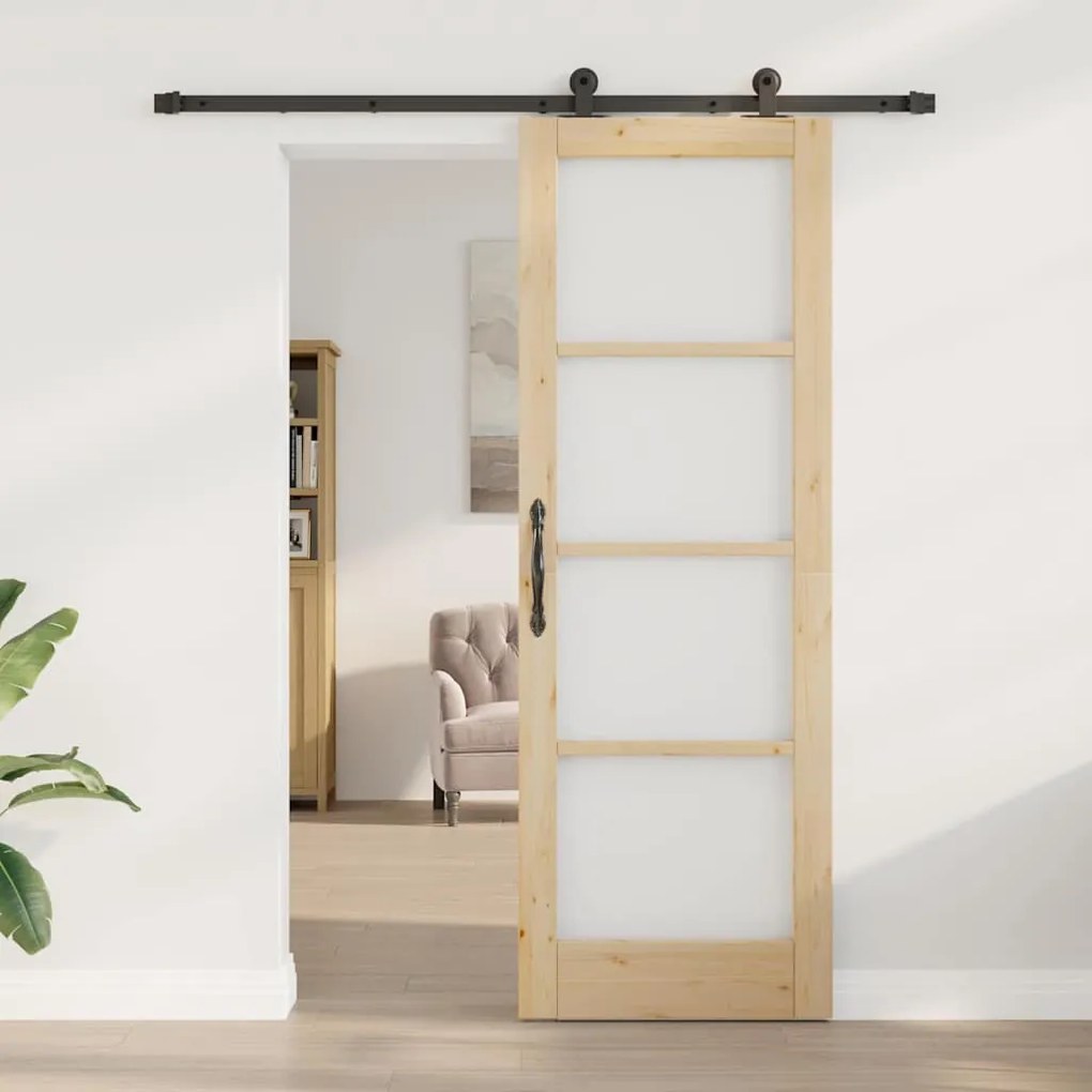 Csúszóajtó ORKDAL Barna 73.5 x 211 cm Fa és fém