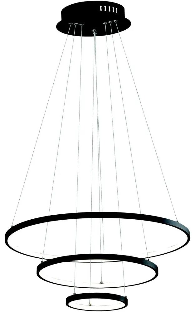 LED Csillár zsinóron LED/42W/230V 3000K fekete