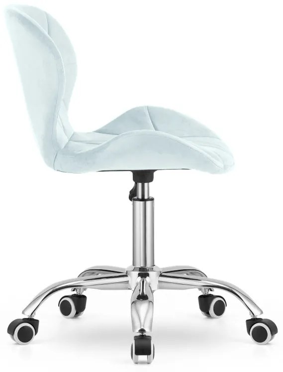 Dolgozószobai szett – összecsukható íróasztal ZARIMO 80×40 cm fehér + irodai szék AVOLA VELVET világoskék