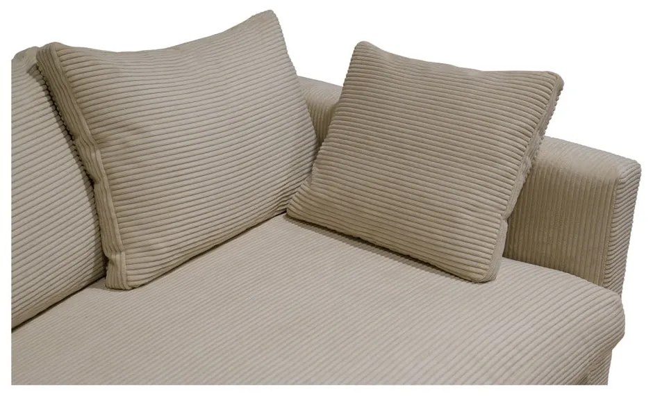 Bézs kordbársony kanapé 266 cm Comfy – Scandic