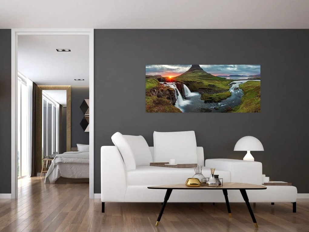 Kép - Kirkjufell naplementében (120x50 cm)