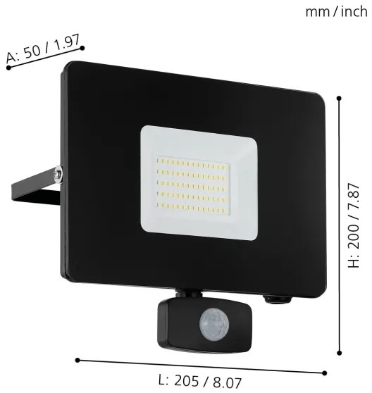 Eglo 97463 - LED Reflektor érzékelős FAEDO 3 LED/50W/230V IP44