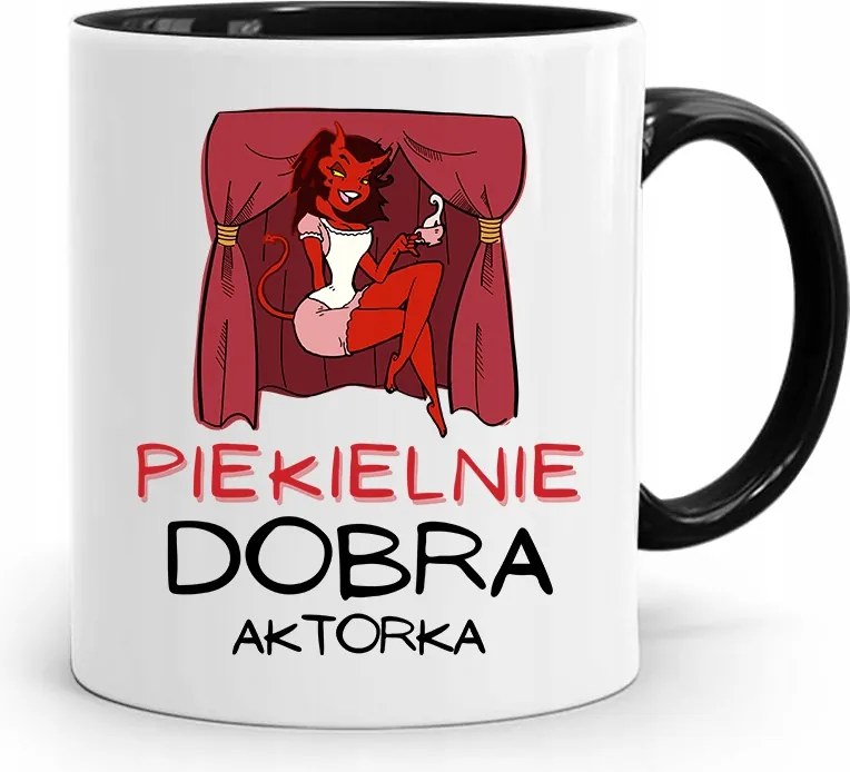 Színésznőnek Bögre Fekete Születésnapi Ajándék fényképes nyomtatással