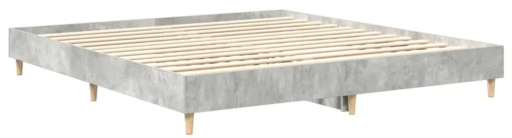 betonszürke szerelt fa ágykeret matrac nélkül 160x200 cm