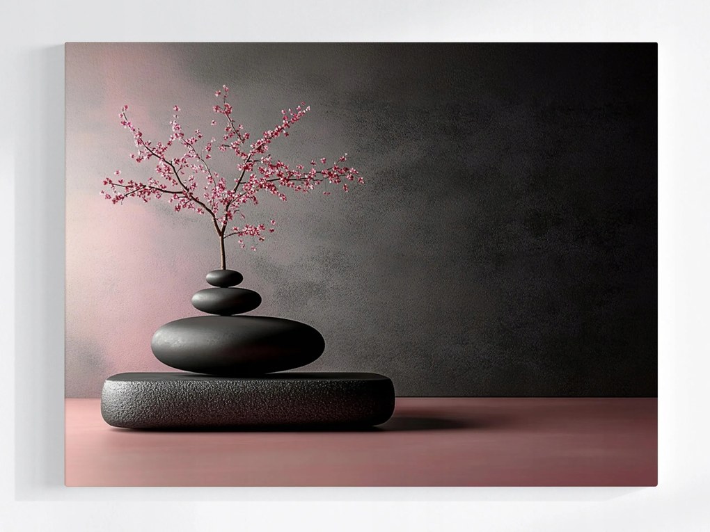 Vászonkép Canvas Zen Wellness Kövek Sakura Harmónia Relaxáció 80x60