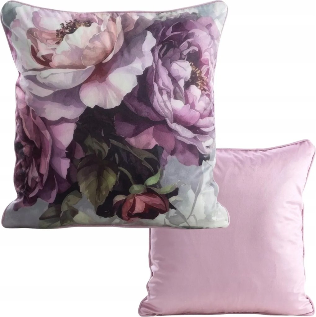Tavaszi Dekorációs Párnahuzat 45x45 cm virágos lila díszpárnahuzat
