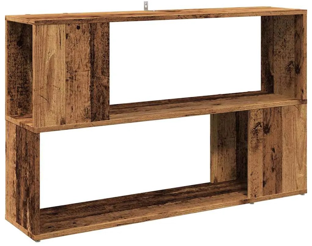 antik fa színű szerelt fa könyvszekrény 100 x 24 x 63 cm