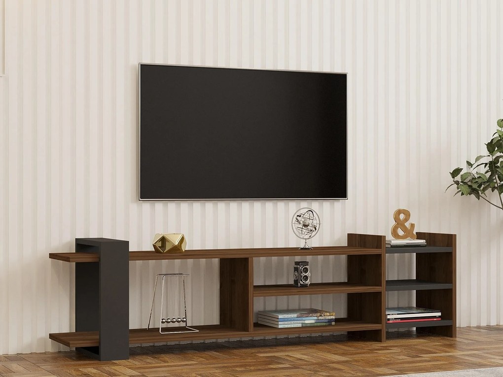 TV asztal/szekrény Zephir (dió + antracit). Akció -20%. 1088868