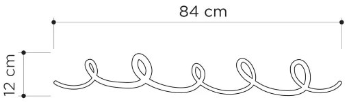 Fali akasztó SING 84x12 cm fekete