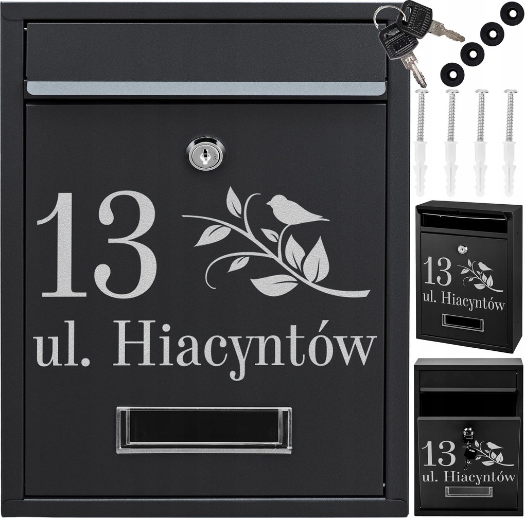 Postaláda Rib Fekete Minta