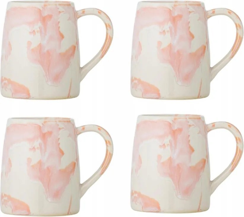 Bloomingville Winnie Bögre 370 ml 4 db-os bögre szett Világos rózsaszín