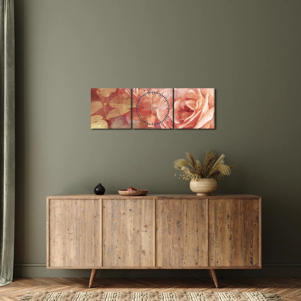 Rózsák képe (órával) (90x30 cm)