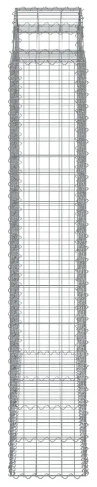 5 db íves horganyzott vas gabion kosár 200x50x220/240 cm