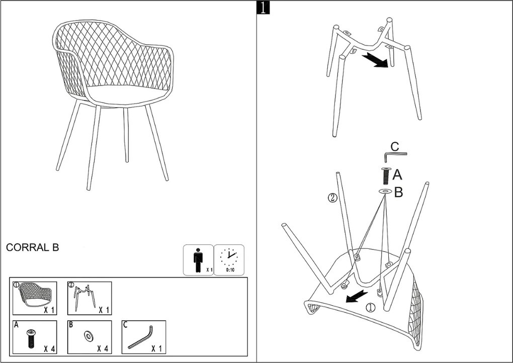 AKCIÓ Fehér műanyag szék CORRAL B II. osztály