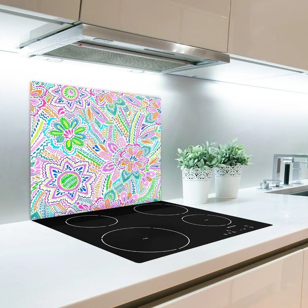 Üveg vágódeszka virágos mintával 60x52 cm