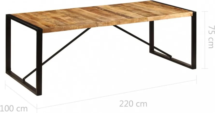 tömör mangófa étkezőasztal 220 x 100 x 75 cm
