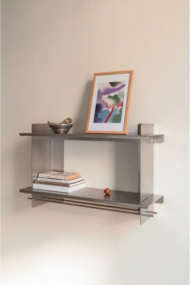 Ezüstszínű többszintes fém fali polc 70 cm Tivo – noo.ma