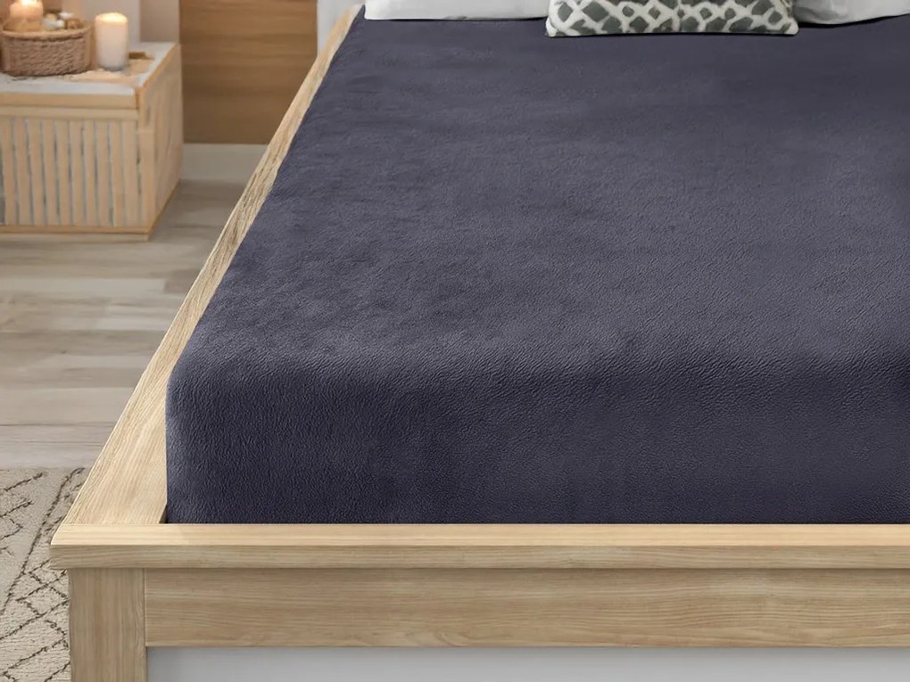 Mikroszálas lepedő SOFT BRONE 90x200 cm antracitszürke