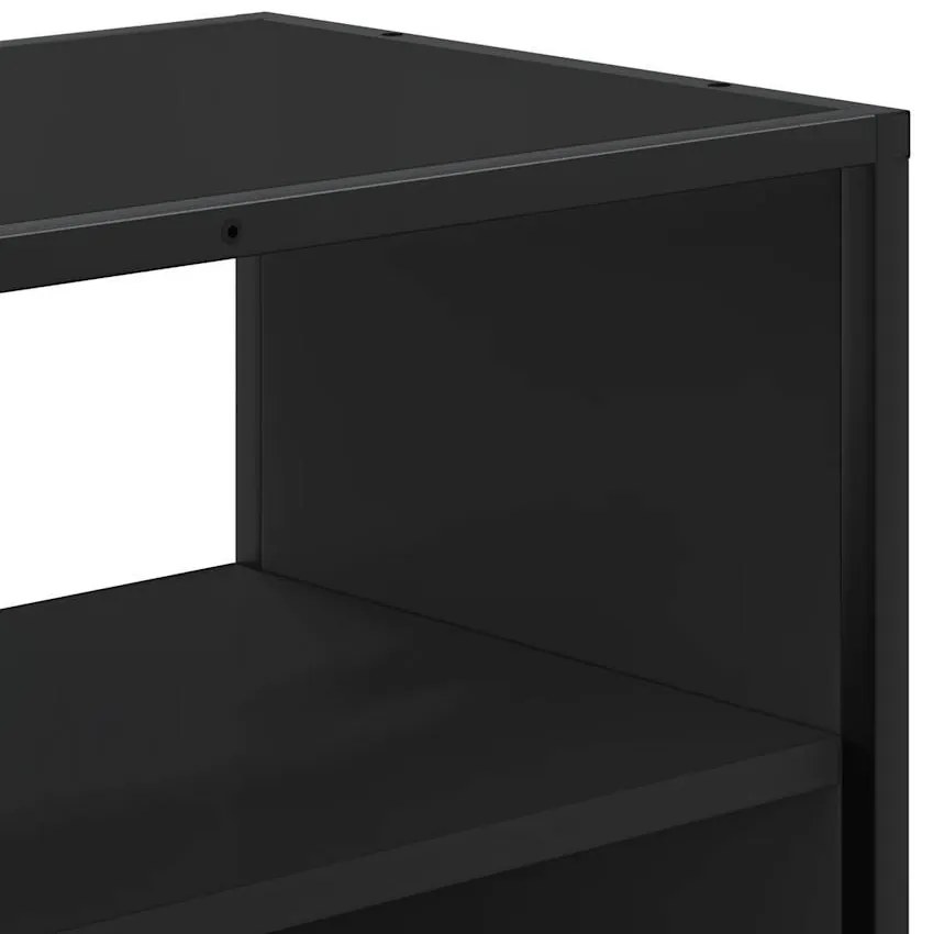 fekete szerelt fa és fém TV-szekrény 80x31x39,5 cm