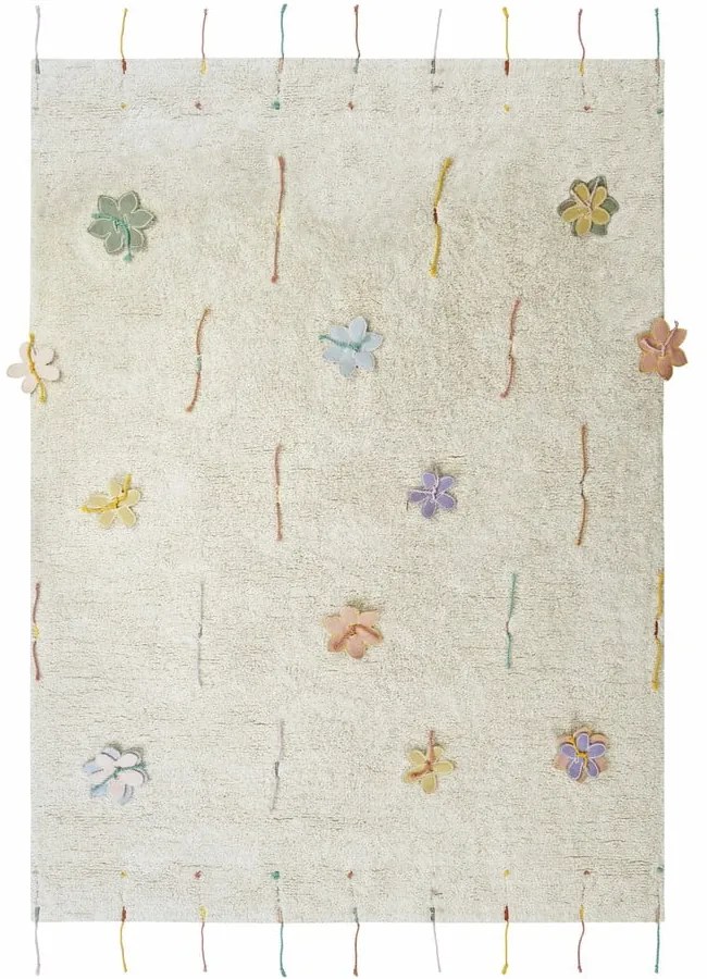 Krémszínű pamut gyerek játszószőnyeg 120x160 cm Wildflowers – Lorena Canals