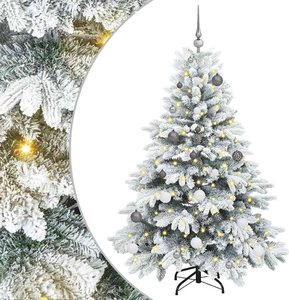 vidaXL Mű karácsonyfa 150 LED-del állvánnyal Fehér 150 cm PE és PVC