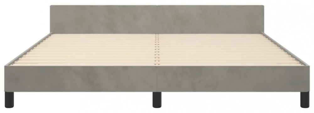 világosszürke bársony ágykeret matrac nélkül 160 x 200 cm