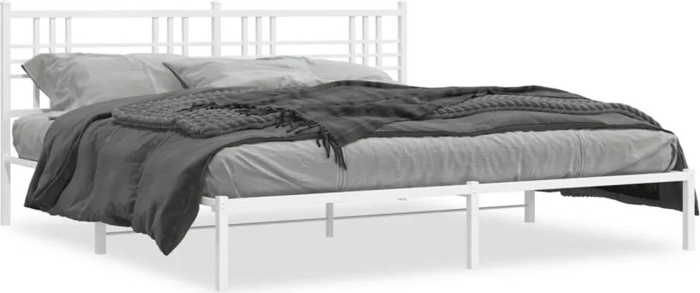 vidaXL fehér fém ágykeret fejtámlával 183 x 213 cm