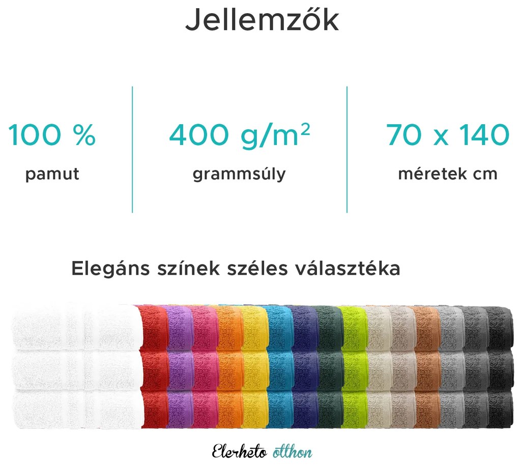 Classic sötétszürke fürdőlepedő 70x140 cm, 100% pamut