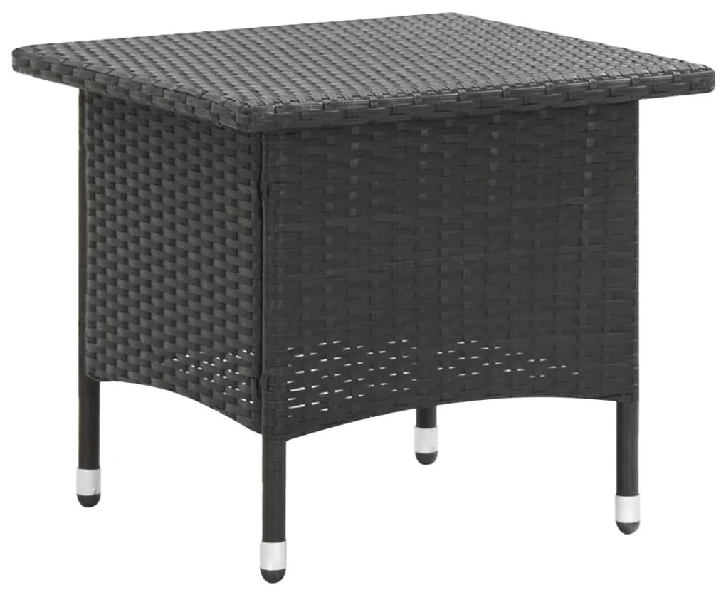 vidaXL fekete polyrattan teázóasztal 50 x 50 x 47 cm