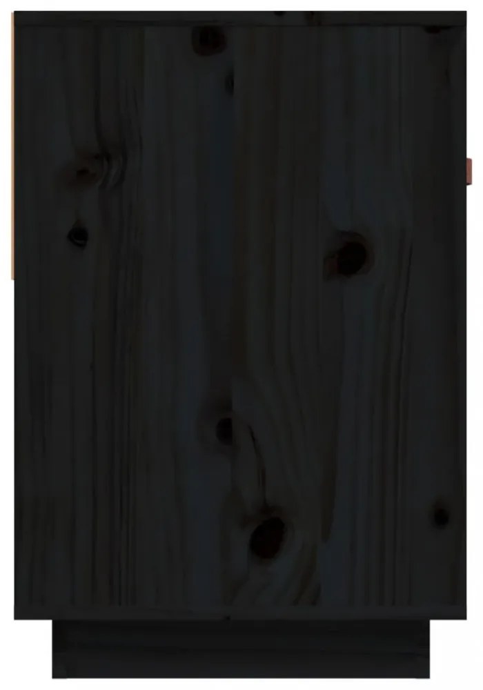 fekete tömör fenyőfa TV-szekrény 90x40x602 cm