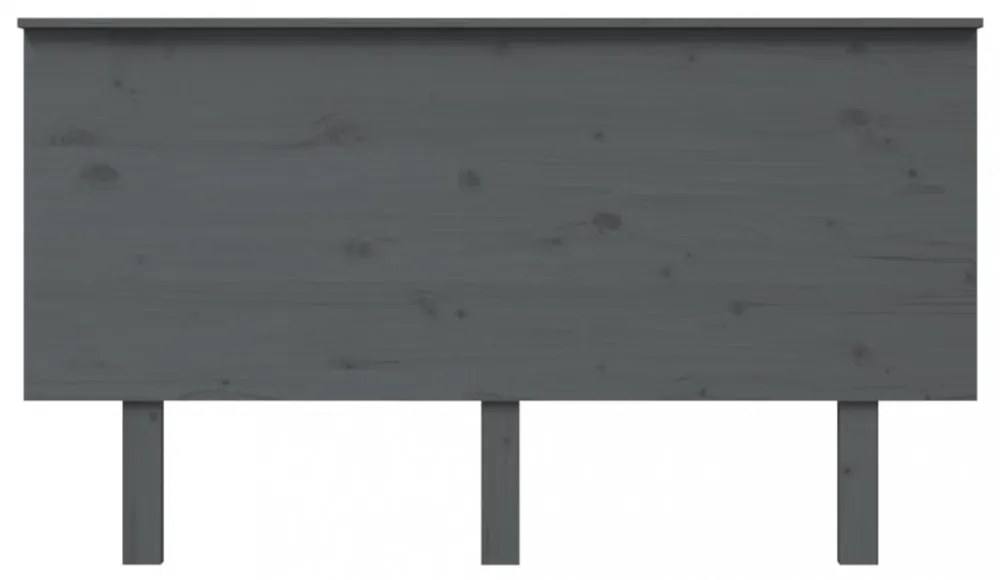 szürke tömör fenyőfa ágyfejtámla 144x6x82,5 cm