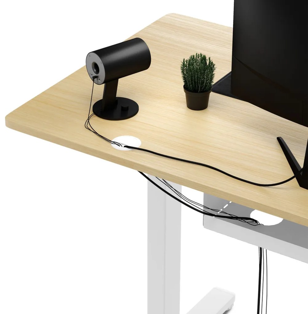 Állítható magasságú elektromos íróasztal Nojo 120x60cm fehér fenyő