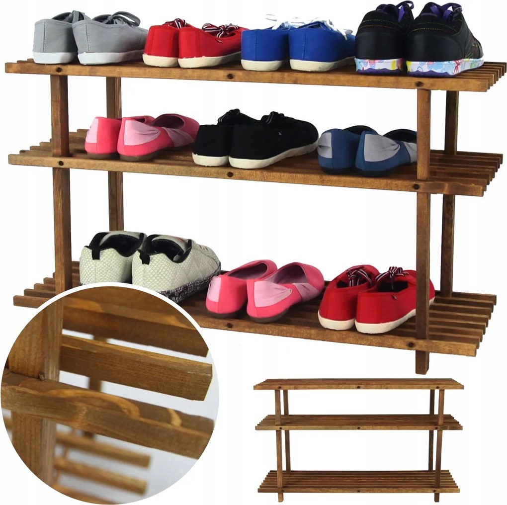 Cipőtartó állvány Cipőtartó polc 3 polcos szekrény