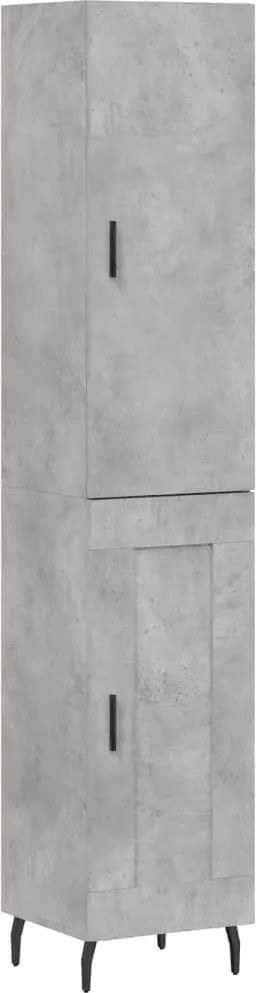 vidaXL betonszürke szerelt fa magasszekrény 34,5x34x180 cm