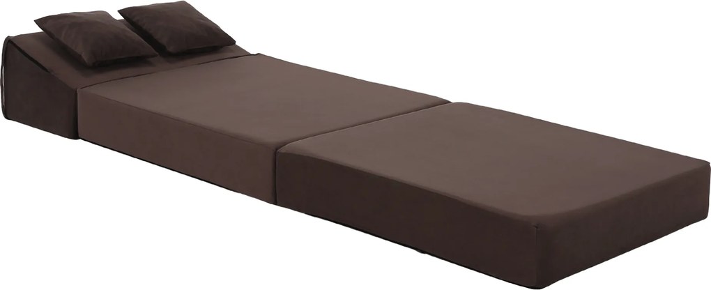 Összecsukható matrac/fotel, 2v1, barna Taupe, PELOS