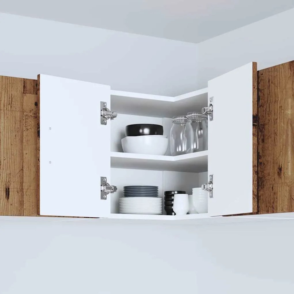 Fali konyhaszekrény polcokkal Öreg fa 57 x 57 x 40 cm Faanyag