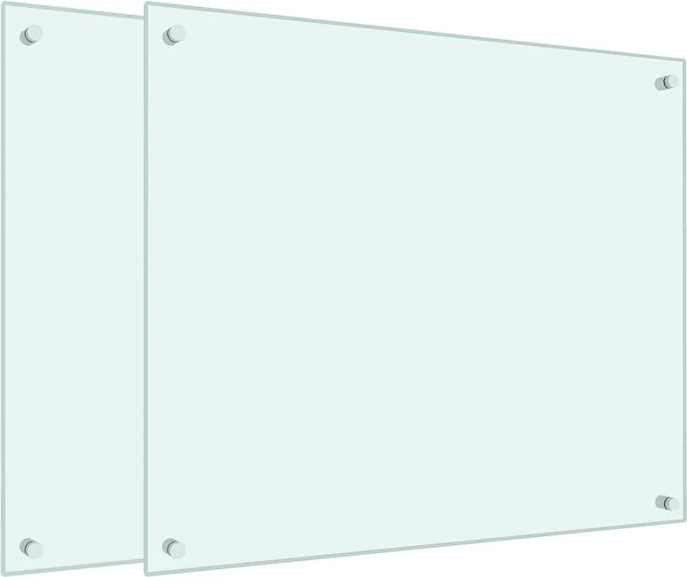 vidaXL 2 db fehér edzett üveg konyhai falburkoló 70 x 60 cm