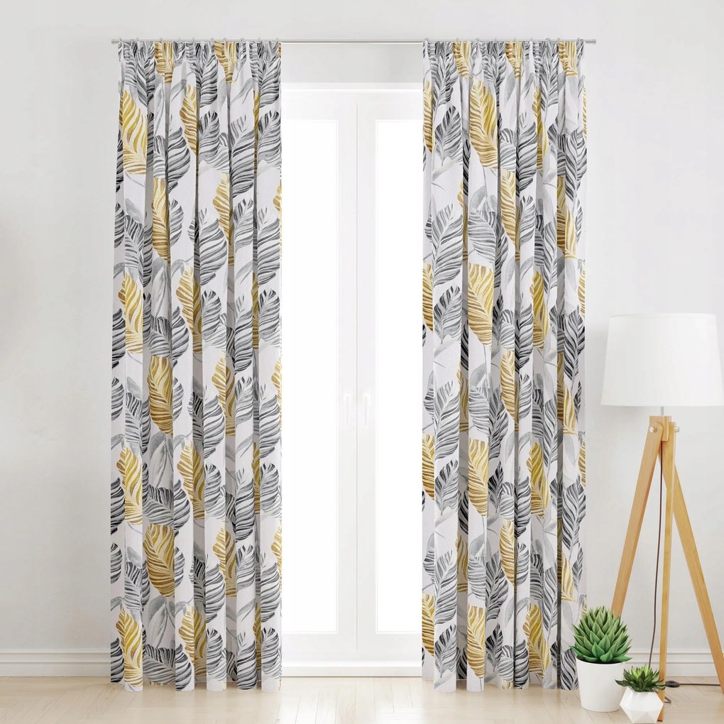 Szalagfüggöny Sárga Levelek -145 X 300 Újdonság