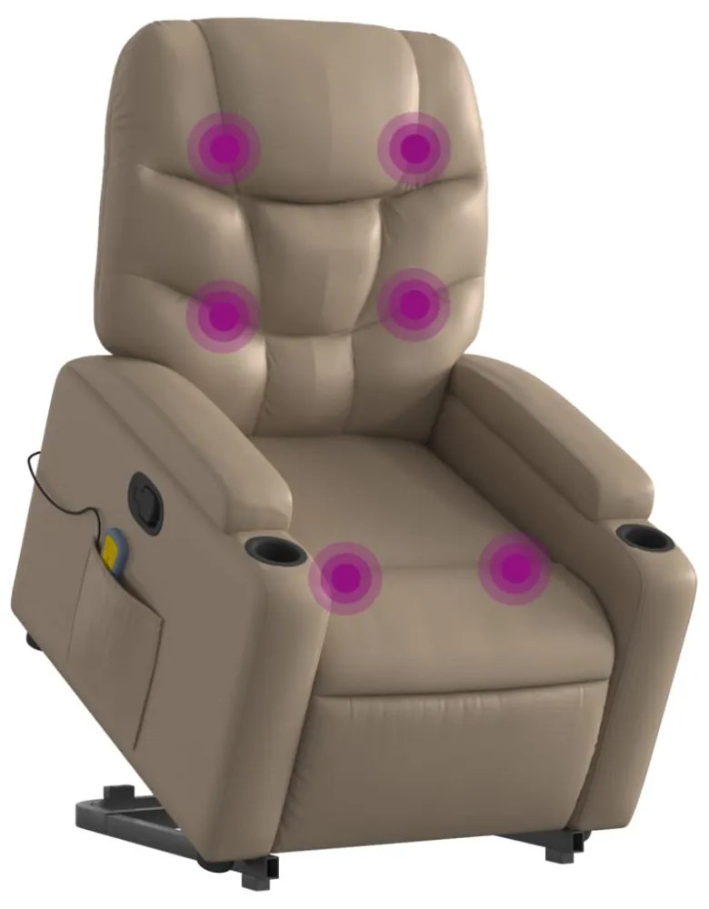 vidaXL cappuccino műbőr dönthető masszázs- és állófotel