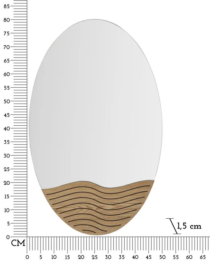 Fali tükör vonalak 50x1,5x80cm